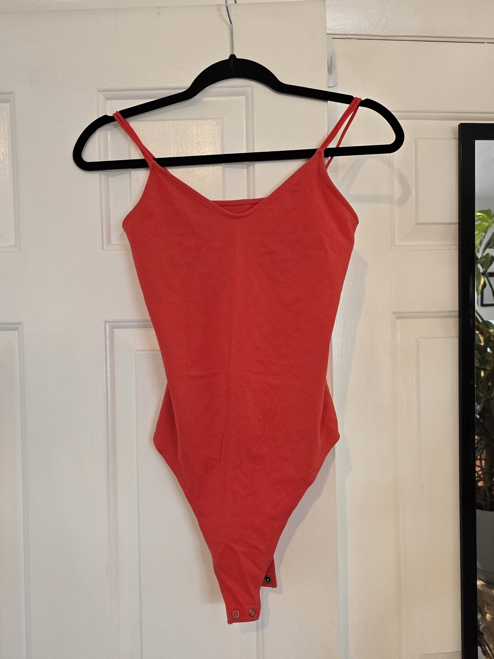 American Eagle Outfitters Red Spaghetti-Strap Bodysuit